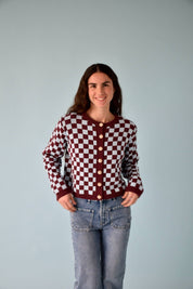 MindTraveler Cardigan Martina Borgogna e Celeste