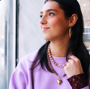 Bazou Collana con perline in pietra naturale 'SMALL' - rosa chiaro
