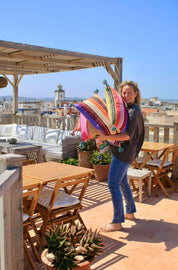 SOUK in the CITY Cuscini MOUIRA Multi Stripe & Pompom - 50/50
