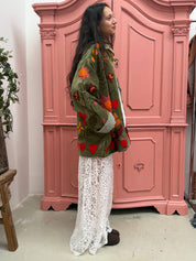 ToutVintage Giacca di velluto LOVE verde: Stripes
