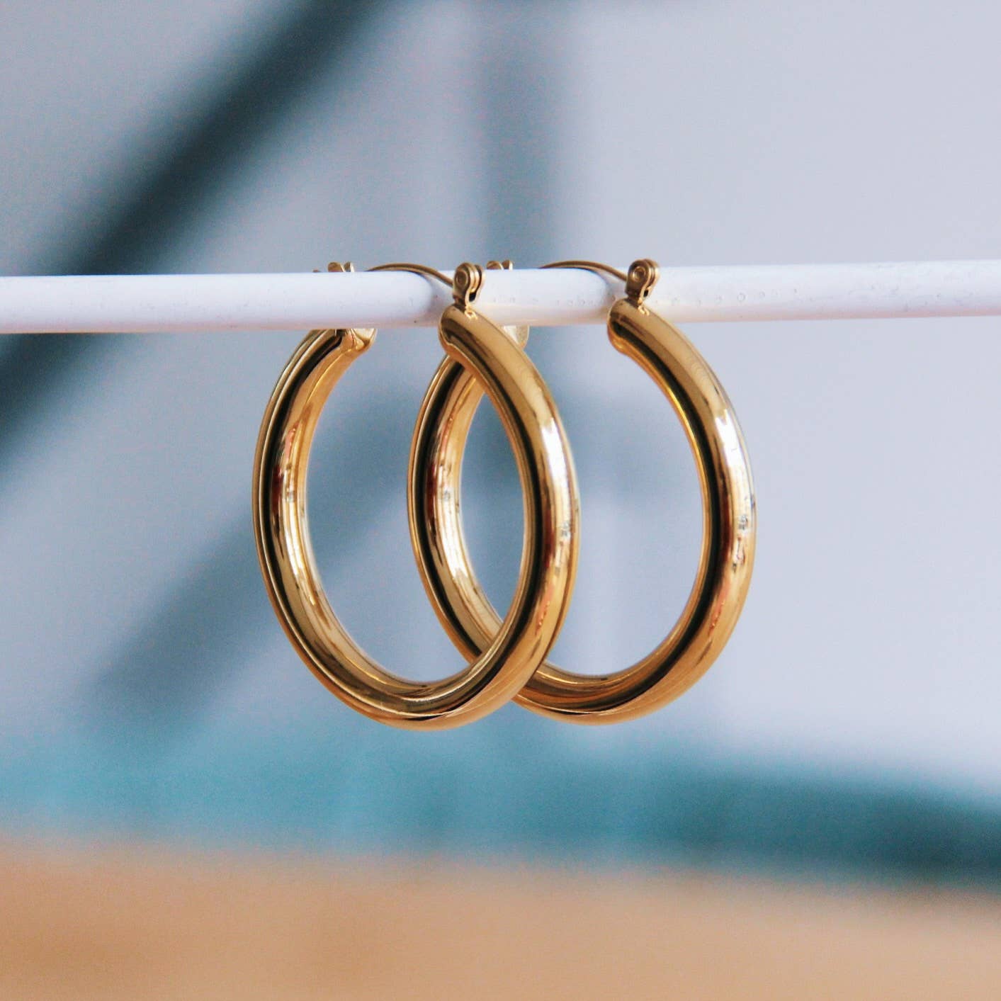 Bazou Cerchio maxi in acciaio inossidabile '40mm' — oro
