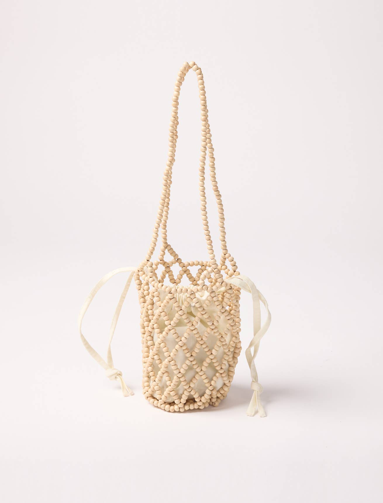 Maradji - BORSA PERLINE DI LEGNO PEPITA