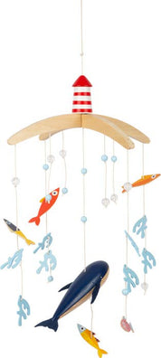 Small foot Grande mobile marino in legno 3D con balena blu