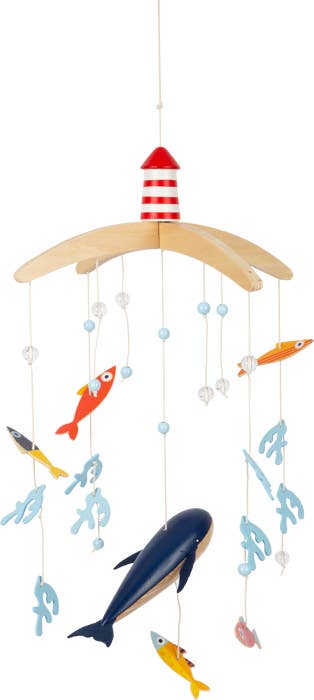 Small foot Grande mobile marino in legno 3D con balena blu