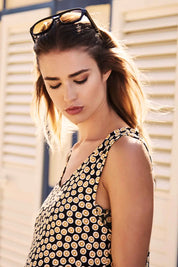 VERDISSIMA Mare Abito lungo fantasia Tropical Dots |