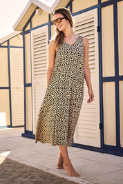 VERDISSIMA Mare Abito lungo fantasia Tropical Dots |