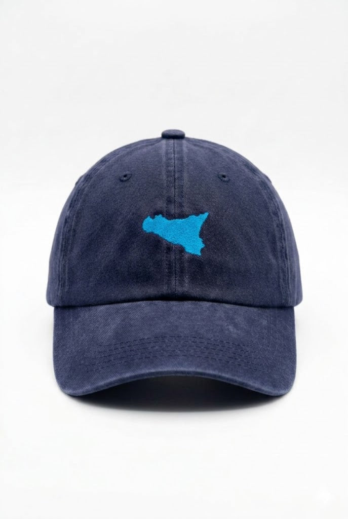 Cappellino "Trinacria" in Denim Lavato