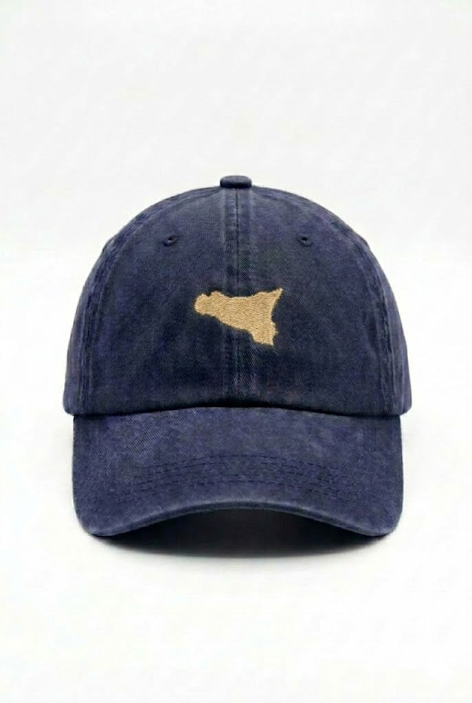 Cappellino "Trinacria" in Denim Lavato