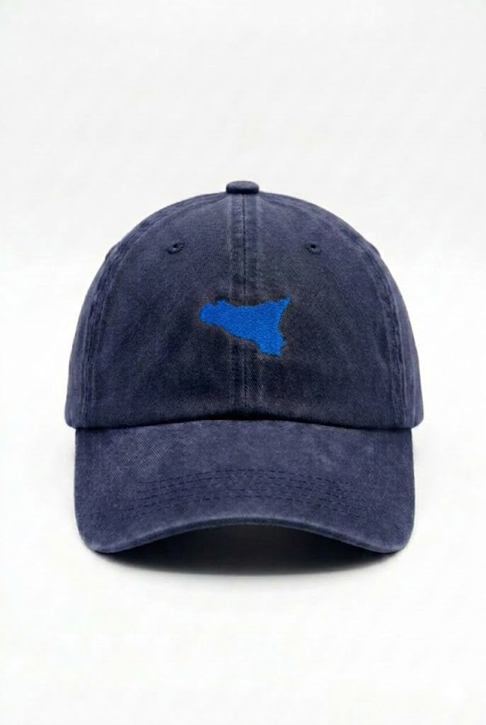 Cappellino "Trinacria" in Denim Lavato