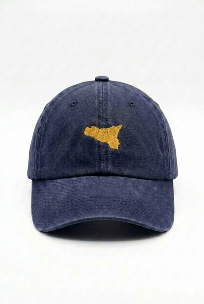 Cappellino "Trinacria" in Denim Lavato