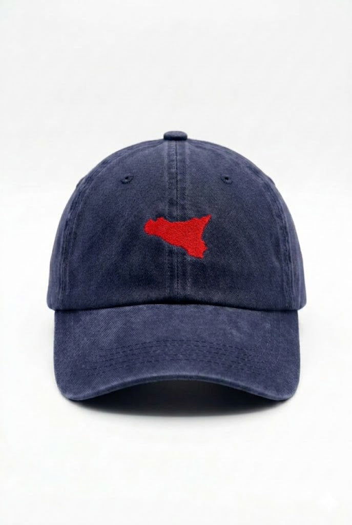 Cappellino "Trinacria" in Denim Lavato