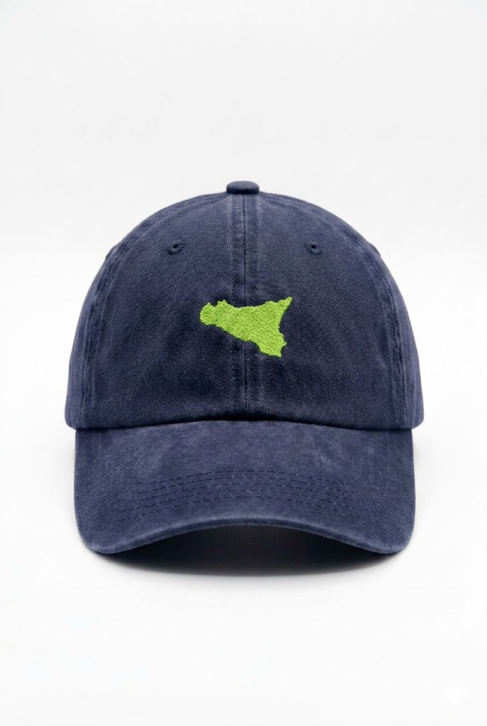Cappellino "Trinacria" in Denim Lavato