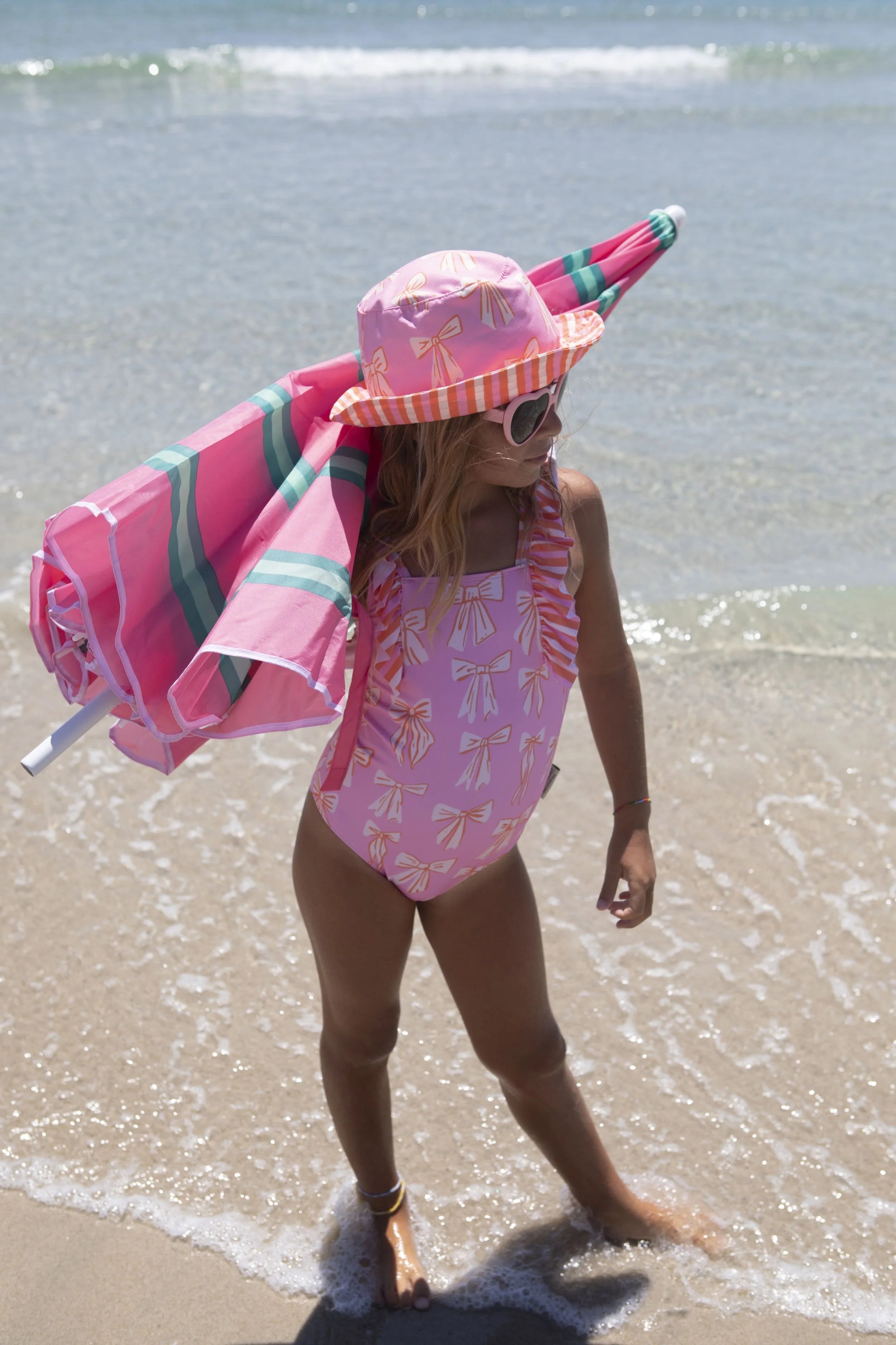 Paper Boat Costume da bagno a righe e fiocchi da spiaggia