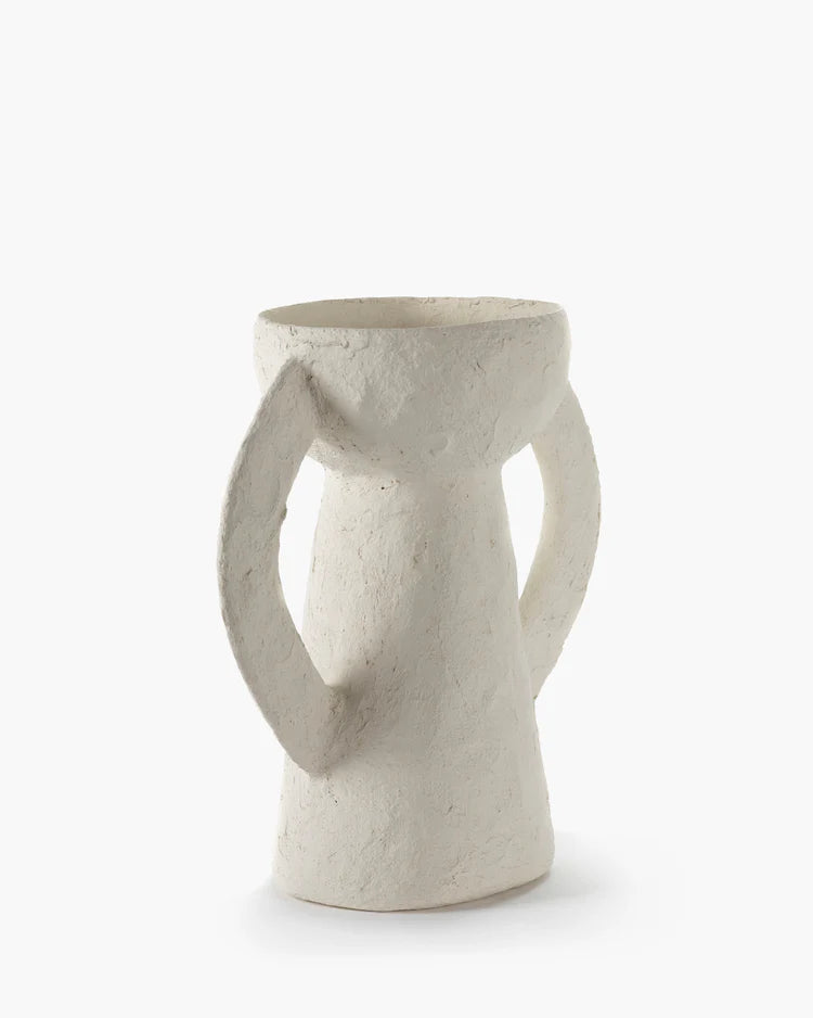 SERAX Vaso con manici L Cartapesta Bianca Terra