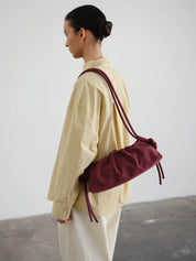 Ölend Backpacks Dumpling Bag camoscio Rosso ciliegia