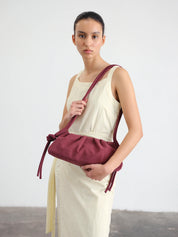 Ölend Backpacks Dumpling Bag camoscio Rosso ciliegia