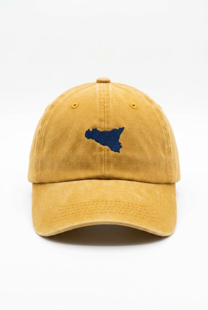 Cappellino "Trinacria" in Denim Lavato