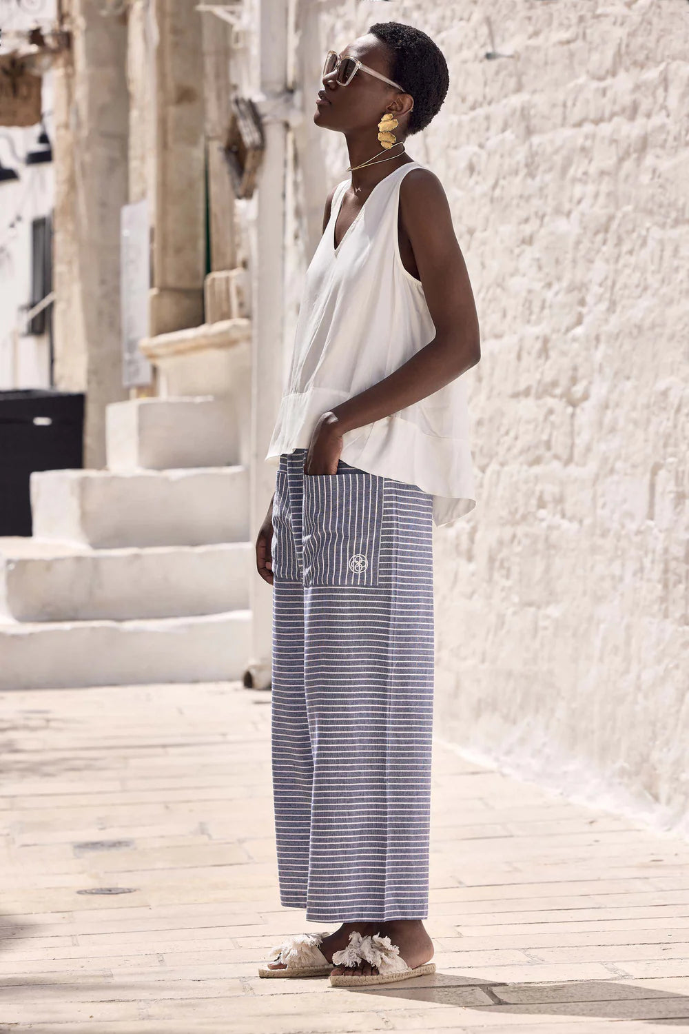 ICONIQUE - PANTALONI IN MISTO LINO LILIA