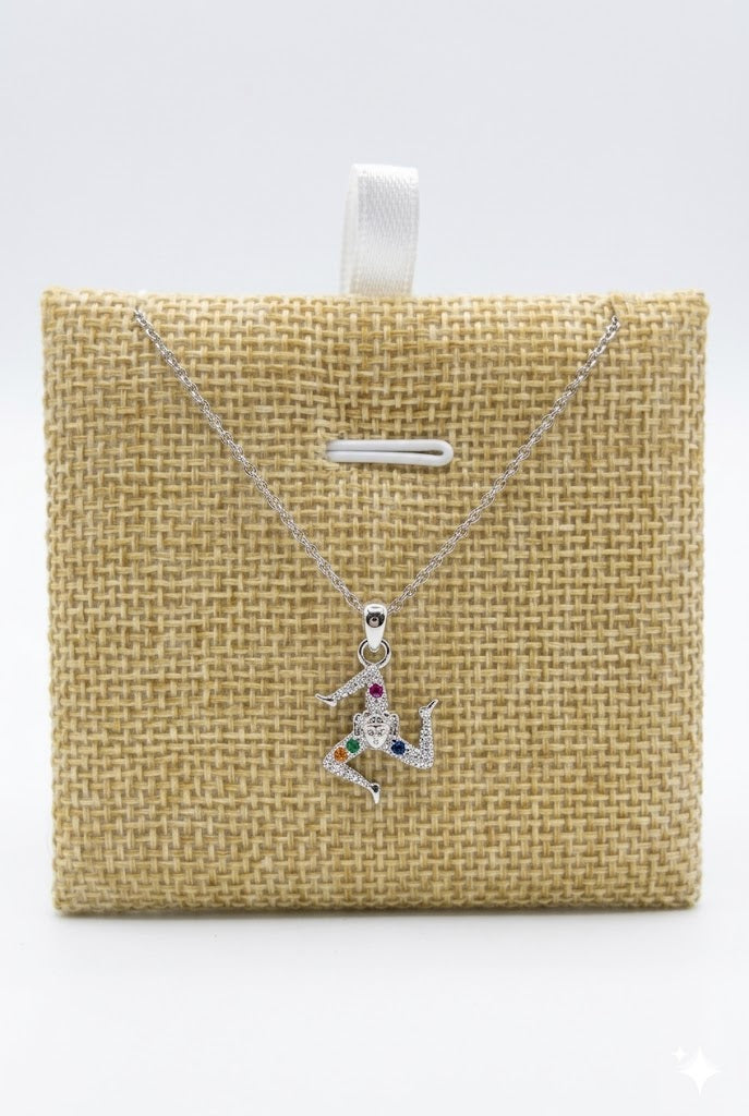 Gioielli di Sicilia - Collana Trinacria Preziosa con Pietre Naturali