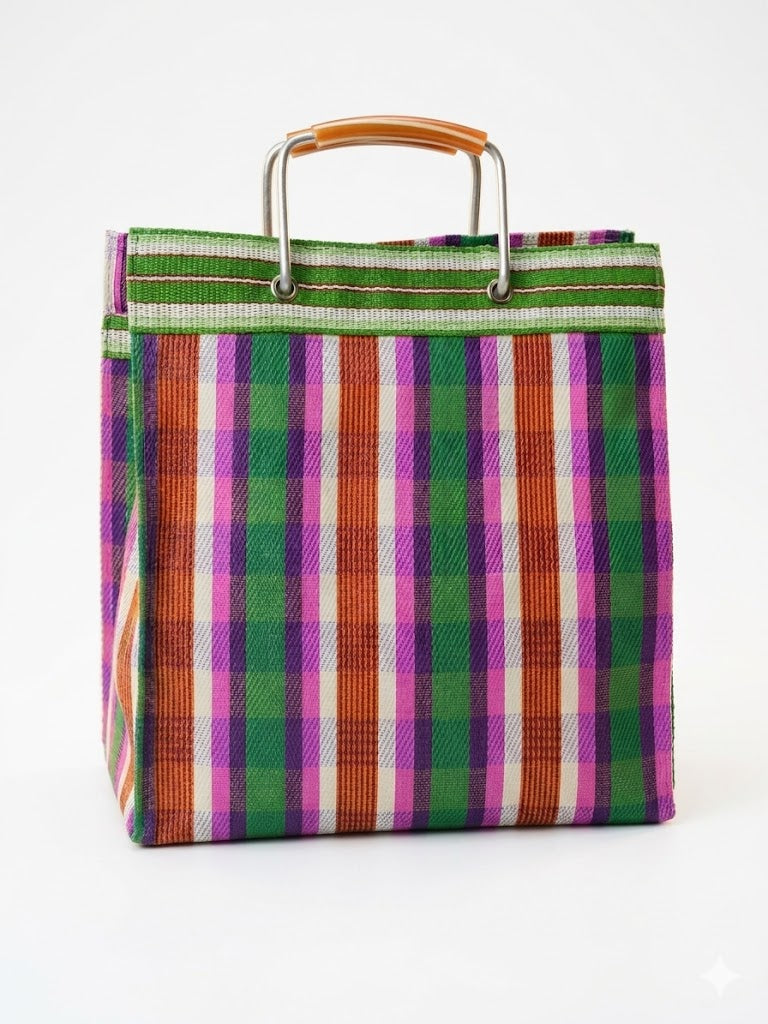 MARKET VINTAGE MEDIUM verde fuxia arancio