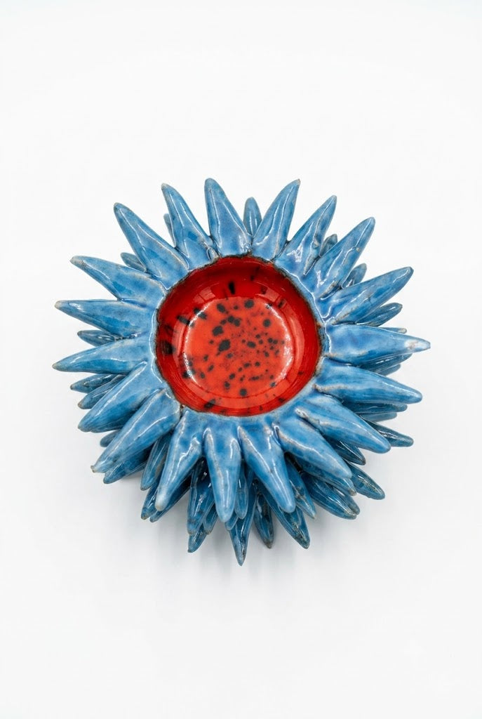Ceramiche Fratantoni - Mezzo riccio blu rosso piccolo