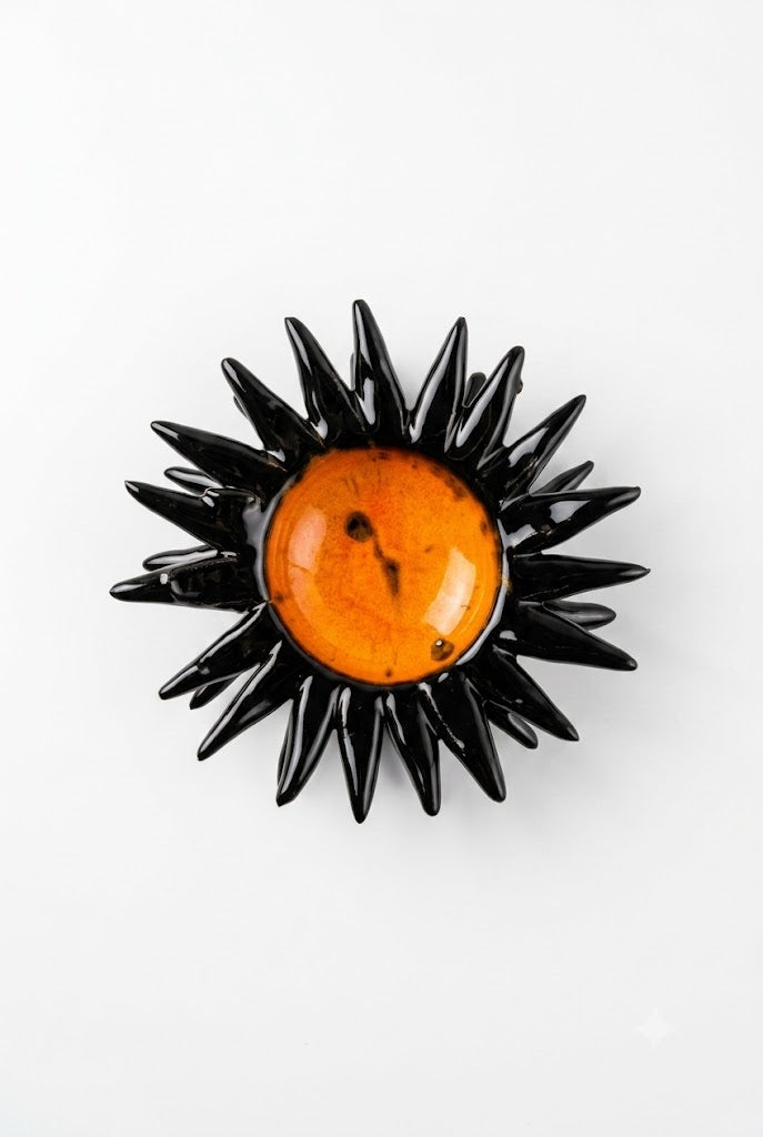 Ceramiche Fratantoni - Mezzo riccio nero arancio piccolo