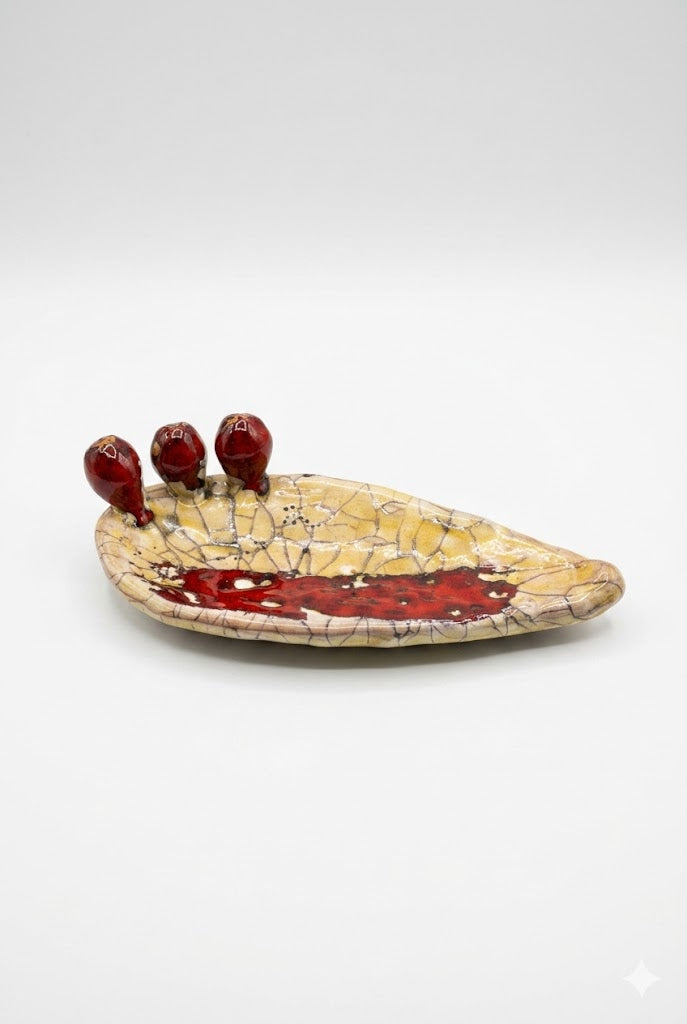 Ceramiche Antonio Fratantoni  Pala Fico d'india mis 2- 3 fiori