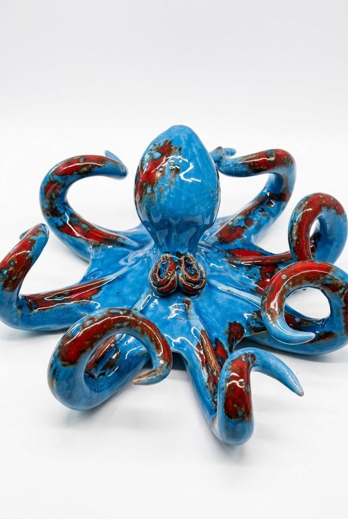 Ceramiche Fratantoni - Polpo blu rosso