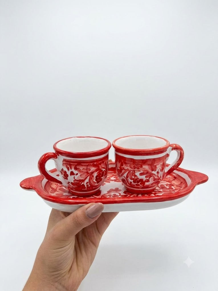 Simone Caltagirone - Set da Caffè per 2 Persone con Vassoio