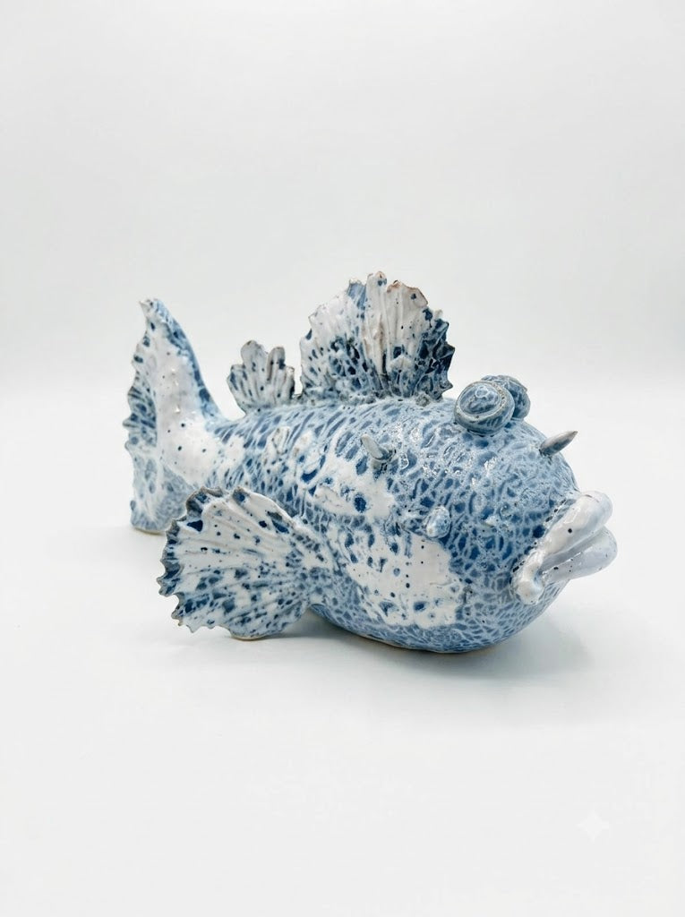 Ceramiche Fratantoni Pesce azzurro bianco