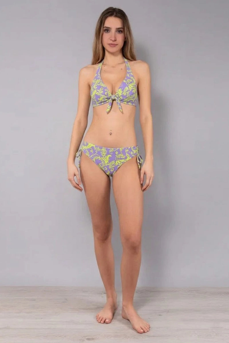 Verdissima Slip Bikini con Coulisse Jasmine arancio/lilla