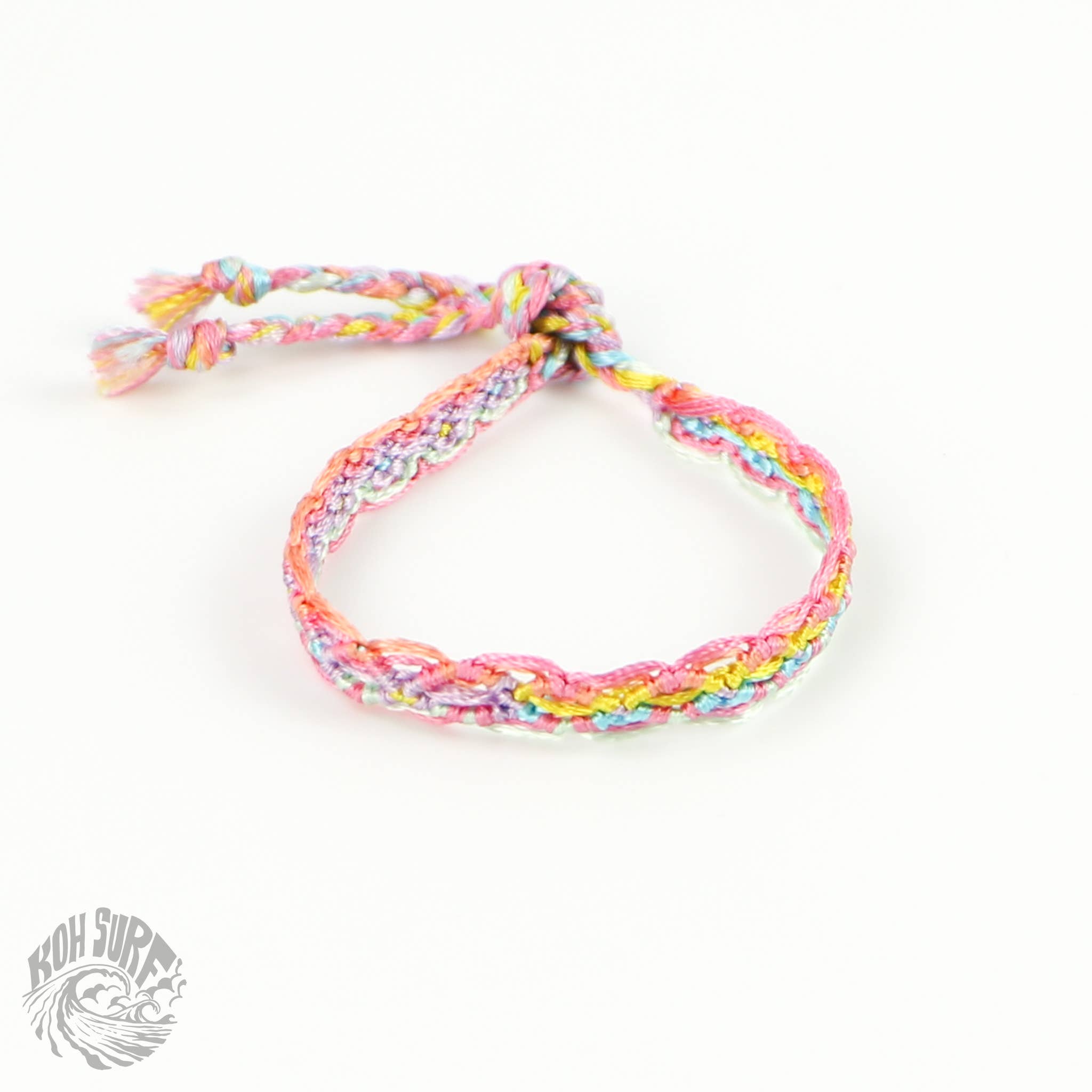 Pineapple Island Bracciale in cotone e seta tessuto a mano di Koh Surf: Toni estivi