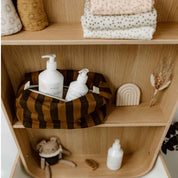 Rose in April Borsa da toilette VIC con righe color cumino: CUMINO / STRISCE / L13*W26*H12