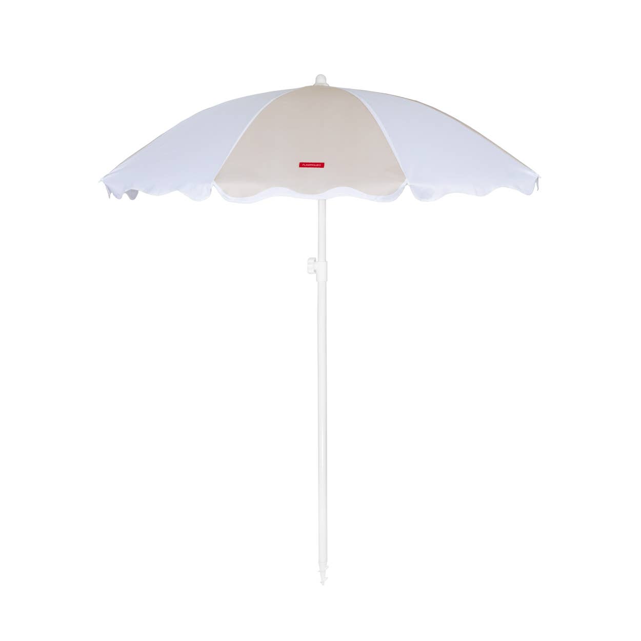 Flamingueo Ombrellone beige con ampie righe e bordo ondulato