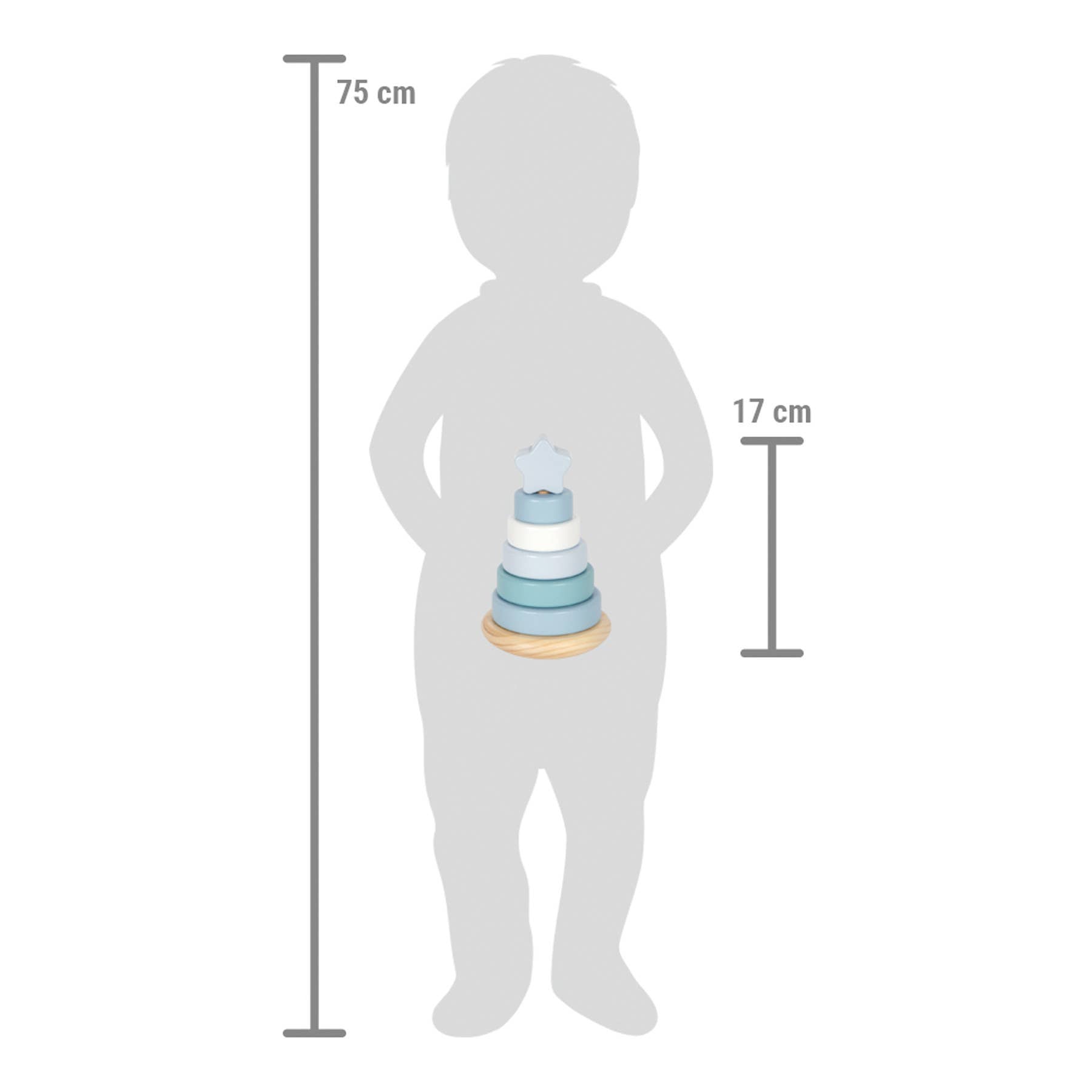small foot Torre impilabile azzurra in legno | Giochi impilabili | Gioco in legno