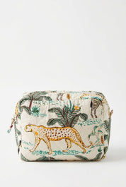 Namaste Borsa da toilette con stampa giungla: Bianco (WH)