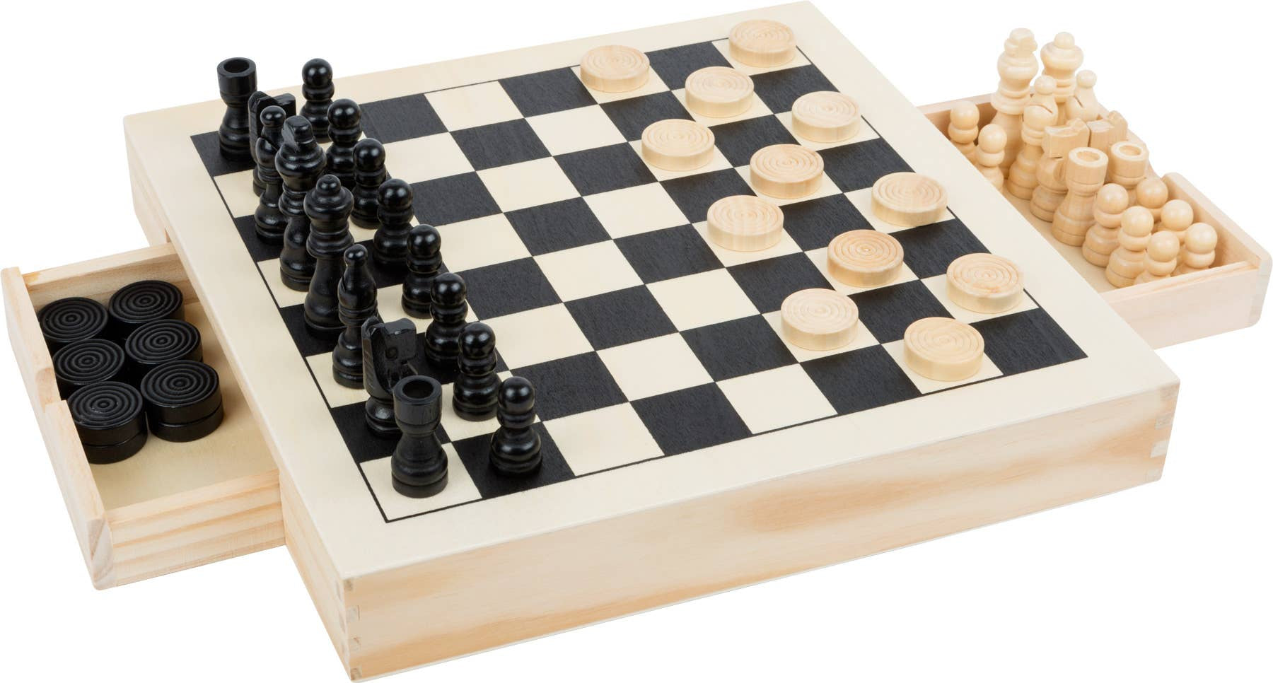 small foot Set da gioco con scacchi, dame e mulino