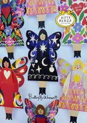 Kitty Kenda Papergoods Biglietto di Auguri Donna Farfalla Seduta - Cosmico