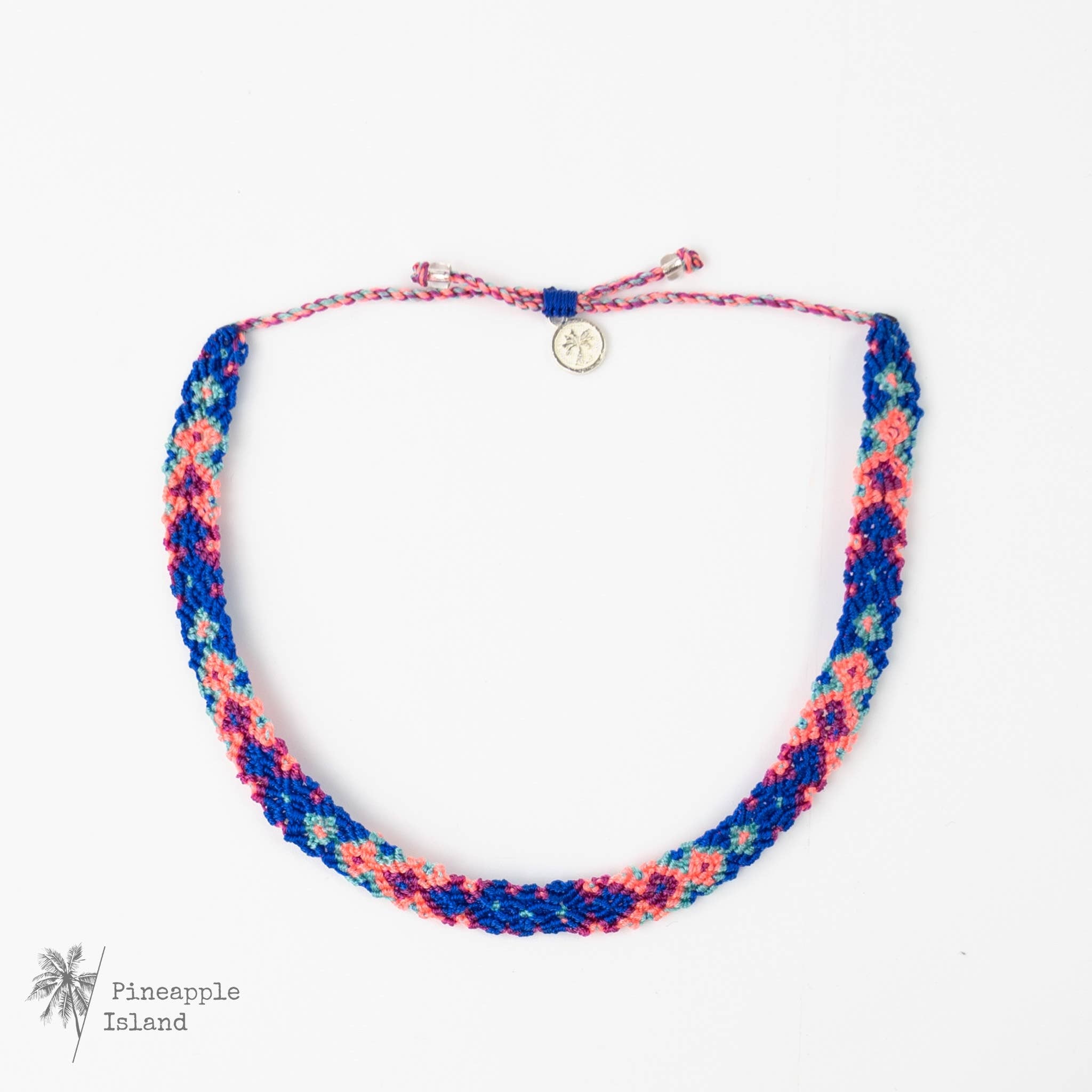 Pineapple Island Braccialetto Intrecciato Leme Surf: Blu e Rosa