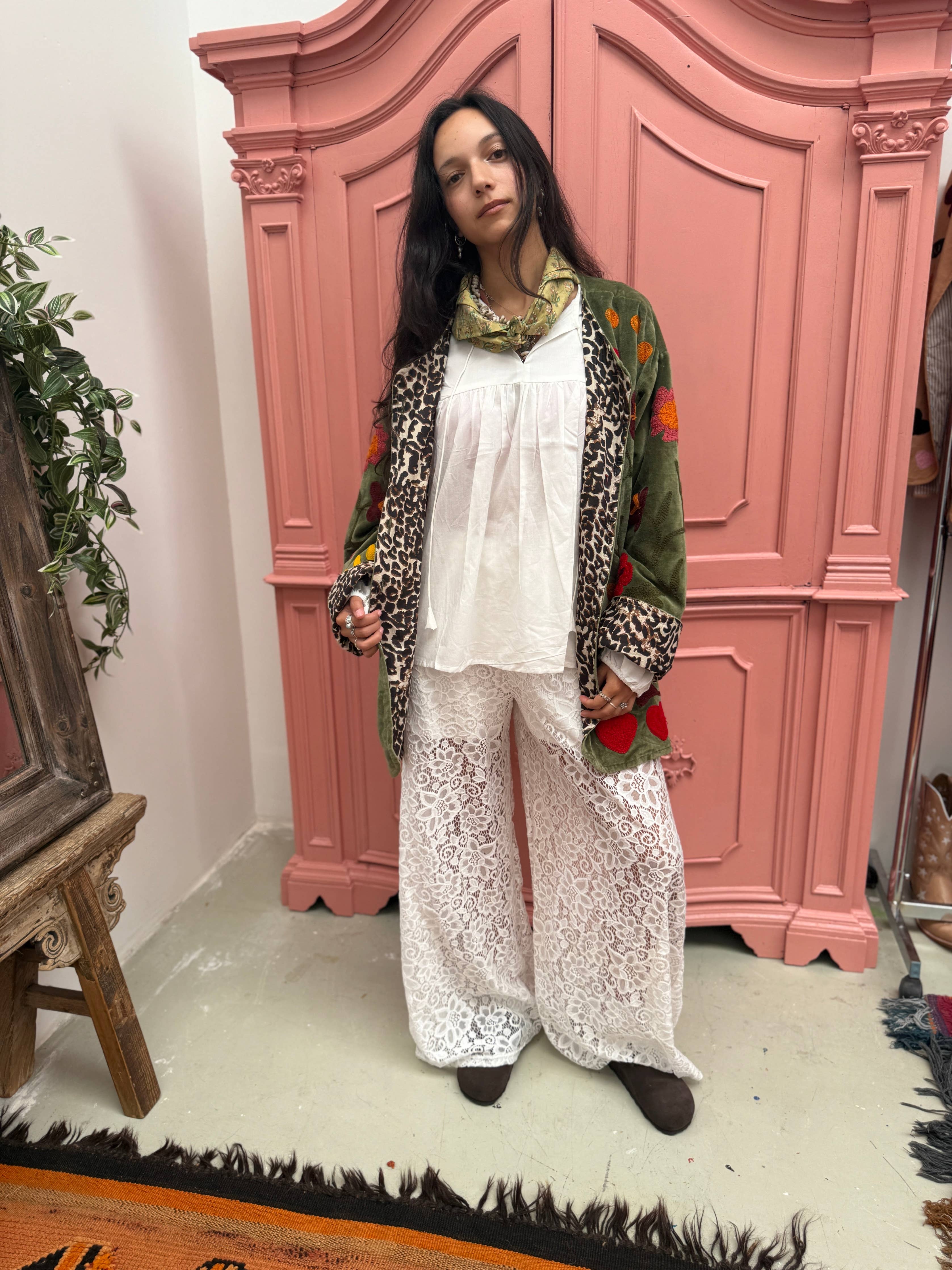 ToutVintage Giacca di velluto LOVE verde: Panter