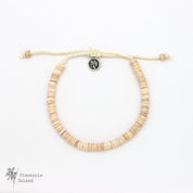 Pineapple Island Braccialetto con Perline Naturali Ahiki: Beige