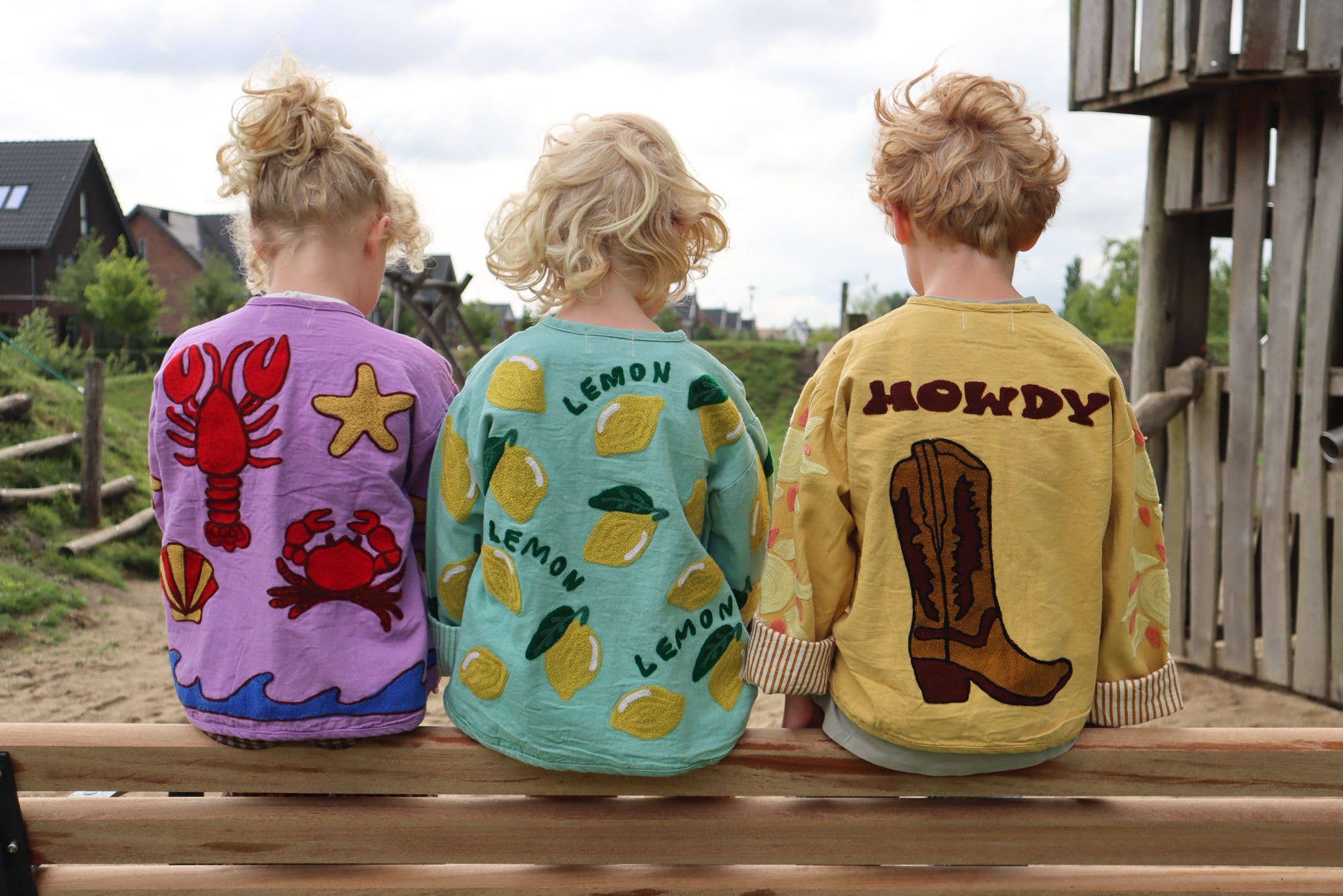 ToutVintage Giacca da cowboy per bambini con ricamo in cotone