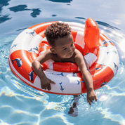 Swim Essentials Salvagente per Bambini - Bianco/Rosso - Strisce Oceaniche - 0/1 Anni
