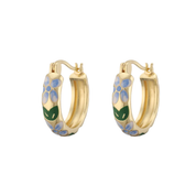 Rosies Orecchini a cerchio Celina blu: Blu / Oro