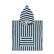 Rose in April Poncho da bagno per bambini Suzon a righe blu midnight