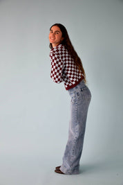 MindTraveler Cardigan Martina Borgogna e Celeste