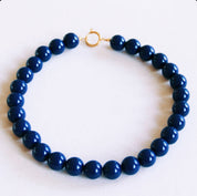 Bazou Collana con perline XXL - blu scuro