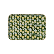Bonheur du Jour Vassoio Bohème Chic con Fiori in Metallo Smaltato Isha Verde