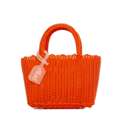 PÜP Cestino mini in plastica riciclata colore arancione FATTO A MANO