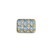 Bonheur du Jour Vassoio Bohème Chic con Fiori in Metallo Smaltato Isha Blu